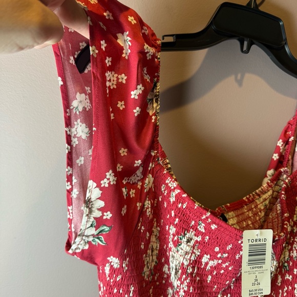 Torrid Mini Challis Off-Shoulder Skater Dress Floral 3X - Picture 8 of 11